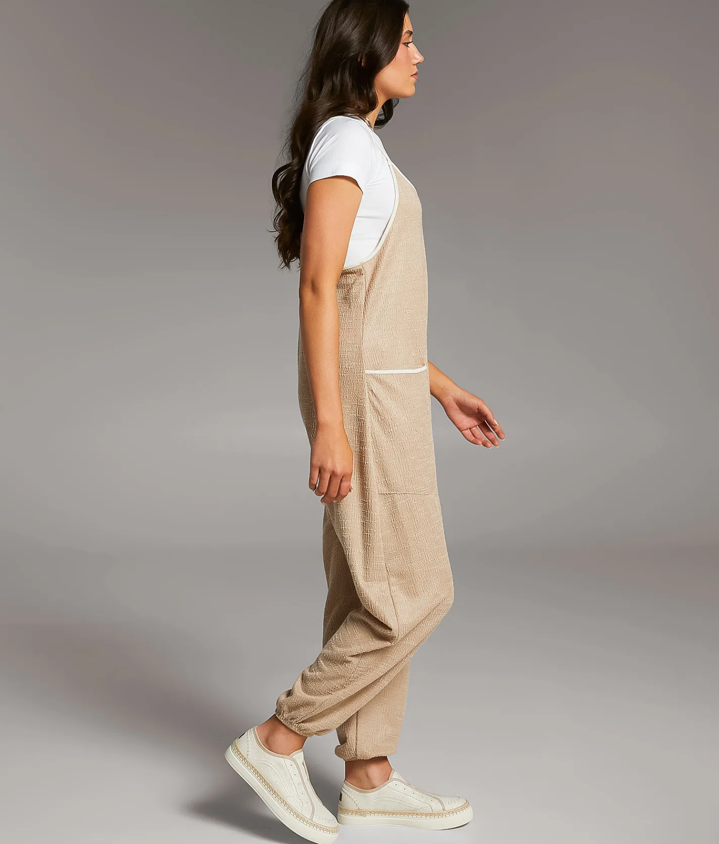 Rompers & Jumpsuits | BKE Textured Jumpsuit Taupe Natural
