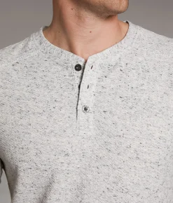 Tops | BKE Textured Knit Henley Grey Navy