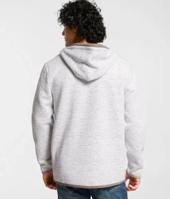 Maven Co-op Textured Knit Hooded Jacket White Tan Discount