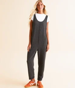 BKE Textured Knit Jumpsuit Charcoal Discount