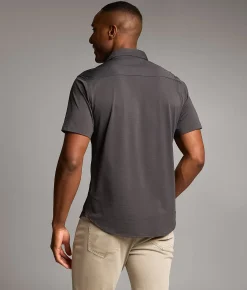 Tops | Maven Co-op Textured Knit Standard Performance Shirt Dark Charcoal