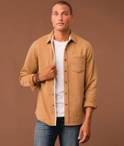 Tops | Outpost Makers Textured Knit Sdard Shirt Tan