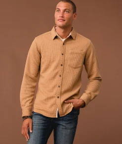 Tops | Outpost Makers Textured Knit Sdard Shirt Tan