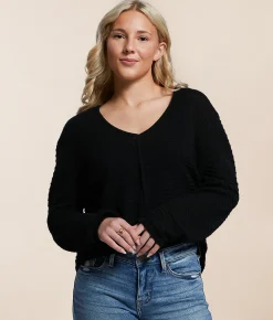 Double Zero Textured Knit Sweater Whip Cream Clearance