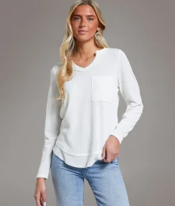 Tops | BKE Textured Knit Top Off White