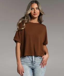 BKE Textured Knit Top Root Beer Best