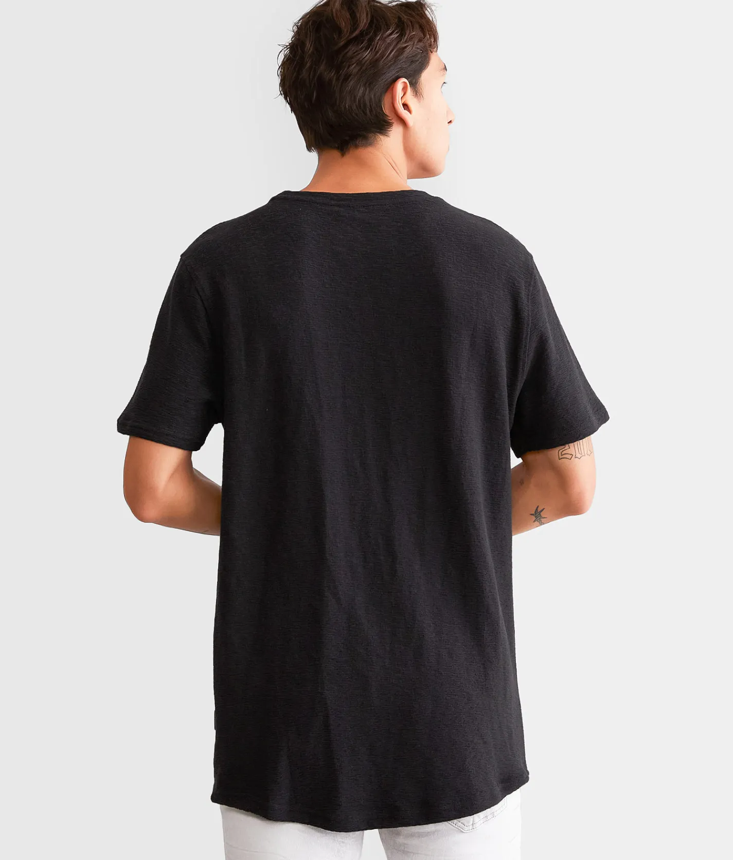 Nova Industries Textured Knit T-Shirt Silver Blue Clearance