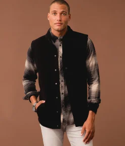 Tops|Coats & Jackets | Outpost Makers Textured Knit Vest Black