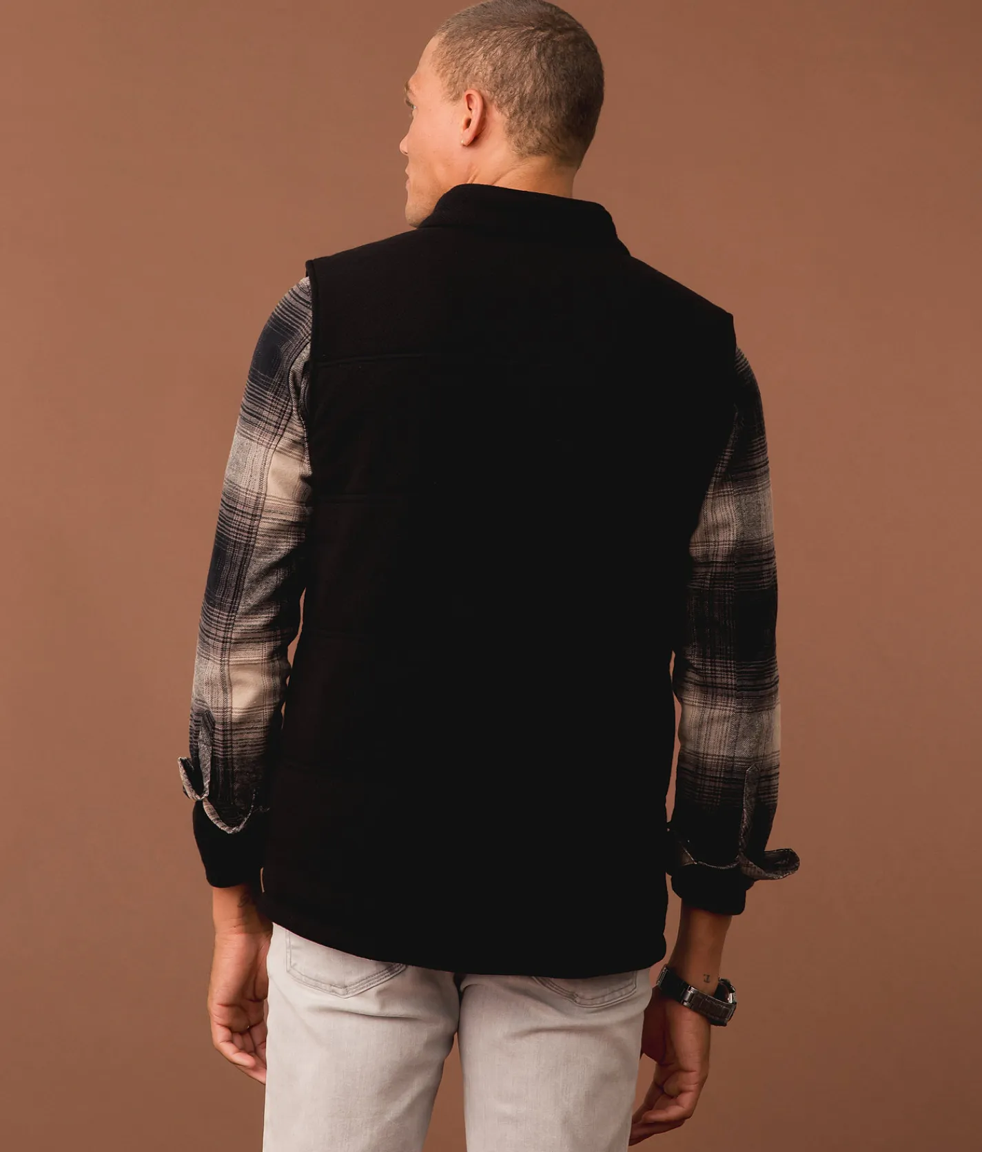Tops|Coats & Jackets | Outpost Makers Textured Knit Vest Black
