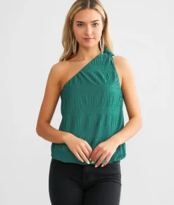 Tops | red by BKE Textured One Shoulder Tank Top Deep Jungle
