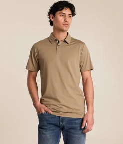 J.B. Holt Textured Performance Polo Timber Wolf Online