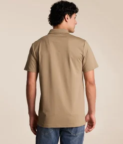J.B. Holt Textured Performance Polo Timber Wolf Online