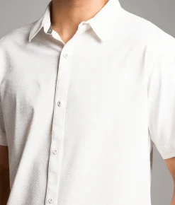 Tops | Maven Co-op Textured Performance Stretch Shirt White Grey