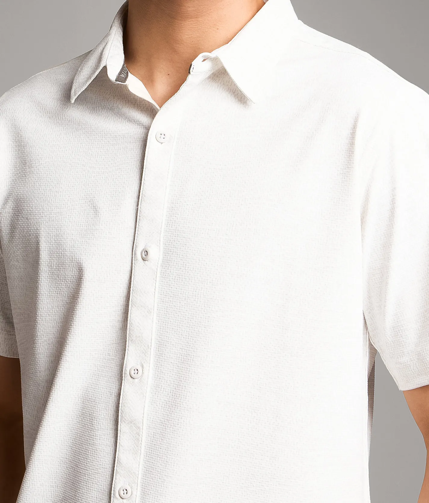 Tops | Maven Co-op Textured Performance Stretch Shirt White Grey