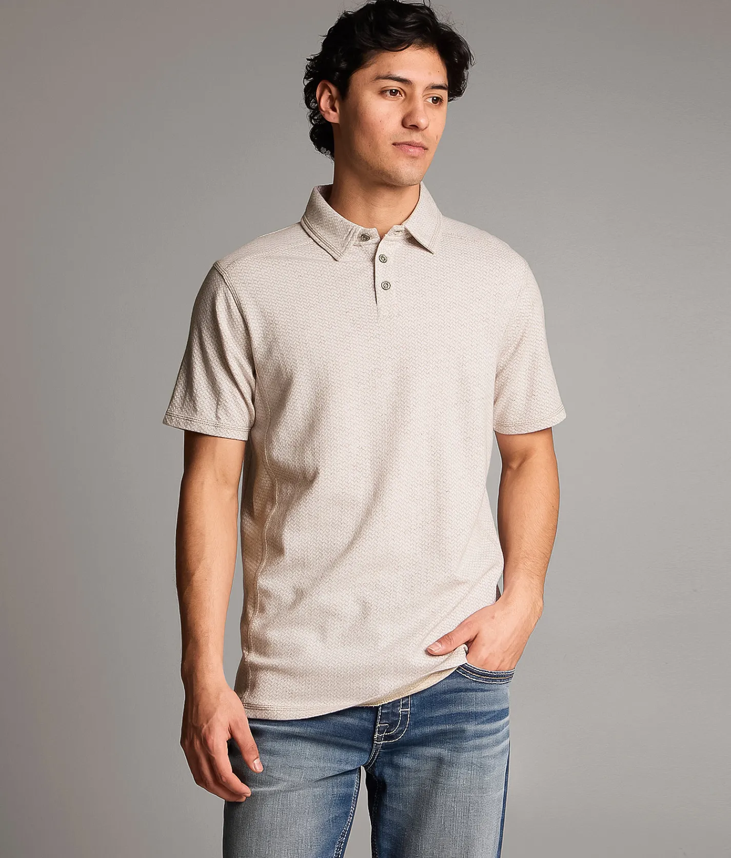 BKE Textured Polo Dune Discount
