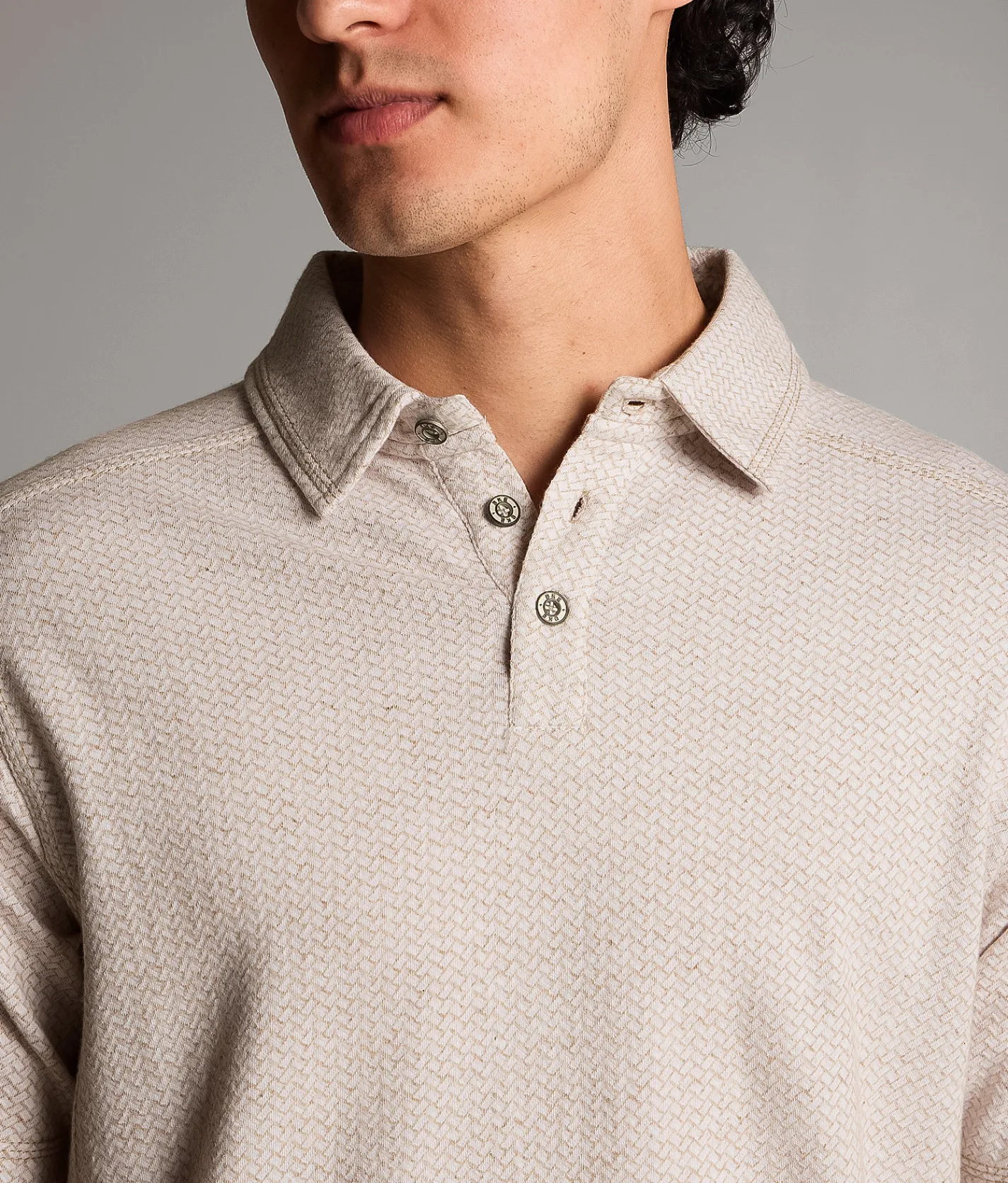 BKE Textured Polo Dune Discount