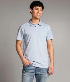 Tops | BKE Textured Polo Light Blue