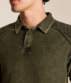 Buckle Black Textured Polo Green New