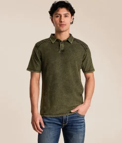 Buckle Black Textured Polo Green New