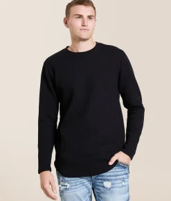 Nova Industries Textured Pullover Black Discount