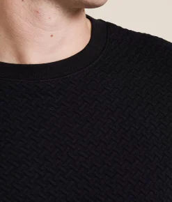 Nova Industries Textured Pullover Black Discount