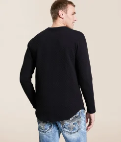 Nova Industries Textured Pullover Black Discount