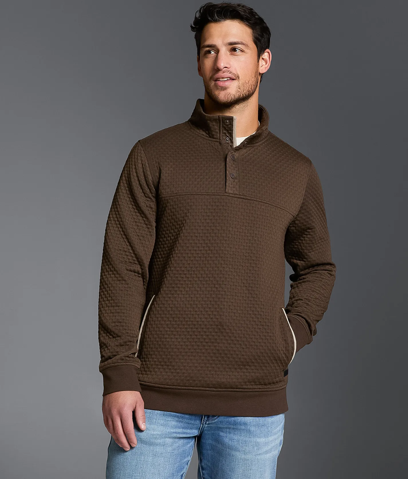 Tops | Outpost Makers Textured Quarter Snap Pullover Demitasse