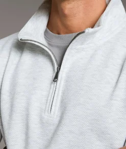 BKE Textured Quarter Zip Pullover Grey Hot