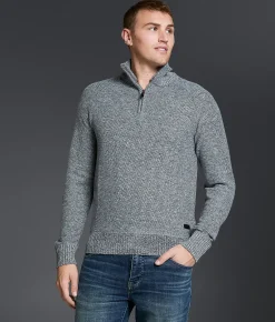 Outpost Makers Textured Quarter Zip Sweater Grey