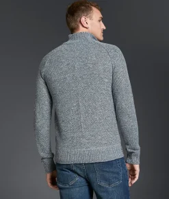 Outpost Makers Textured Quarter Zip Sweater Grey