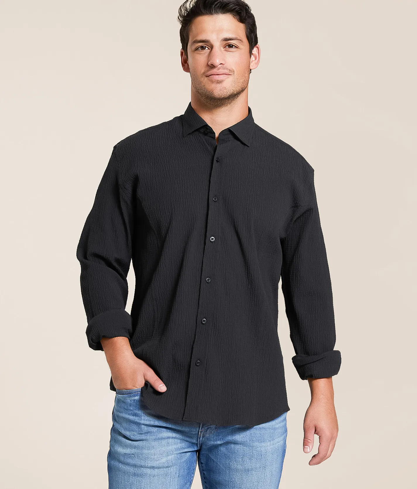 Eight X Textured Shirt Black Outlet