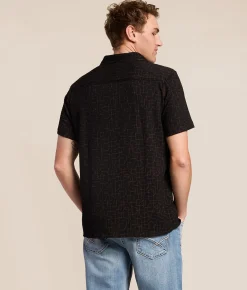 Nova Industries Textured Shirt Black Brown Discount