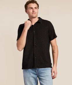 Nova Industries Textured Shirt Black Brown Discount