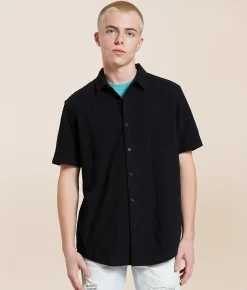 Tops | Nova Industries Textured Shirt Black