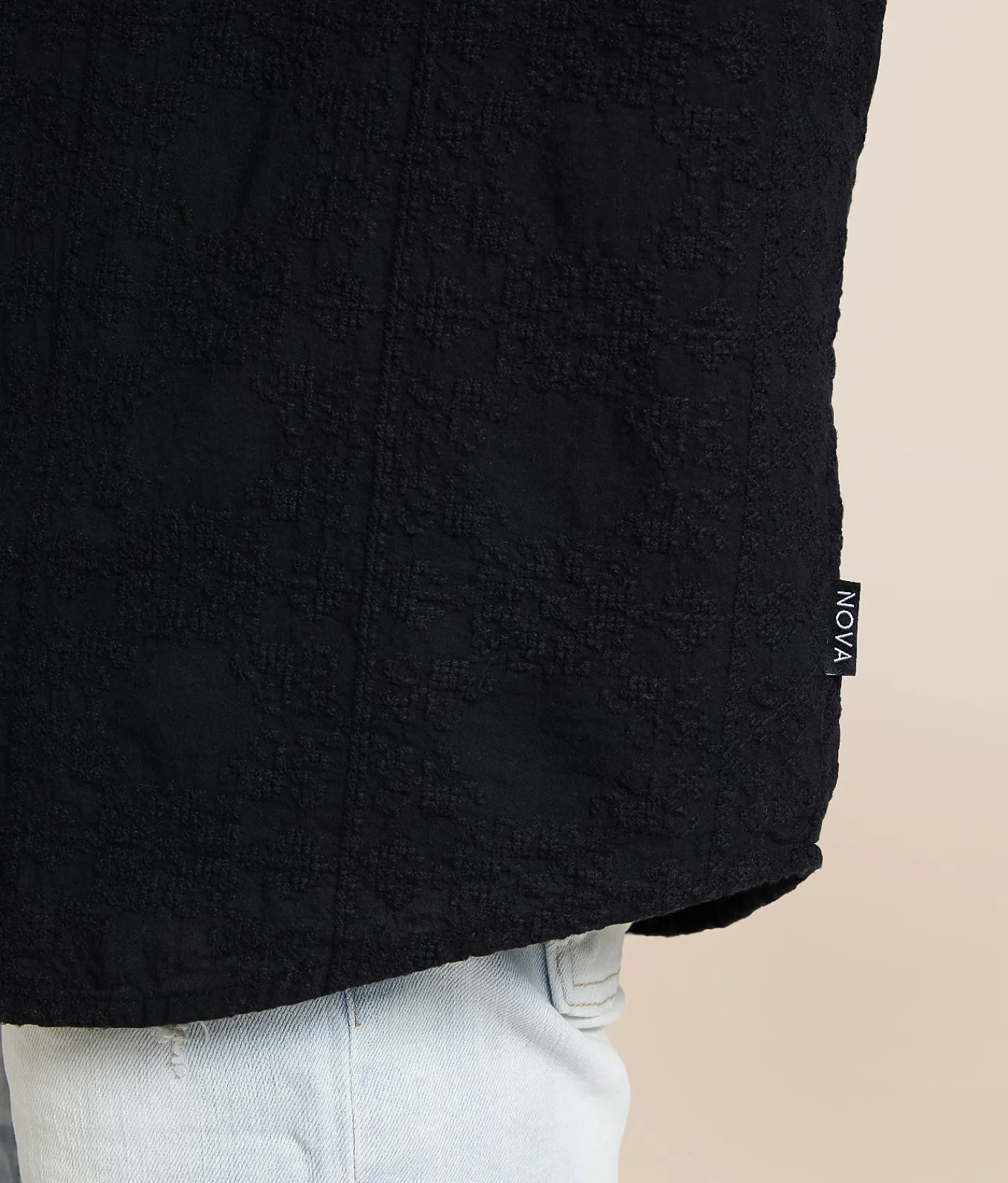 Tops | Nova Industries Textured Shirt Black