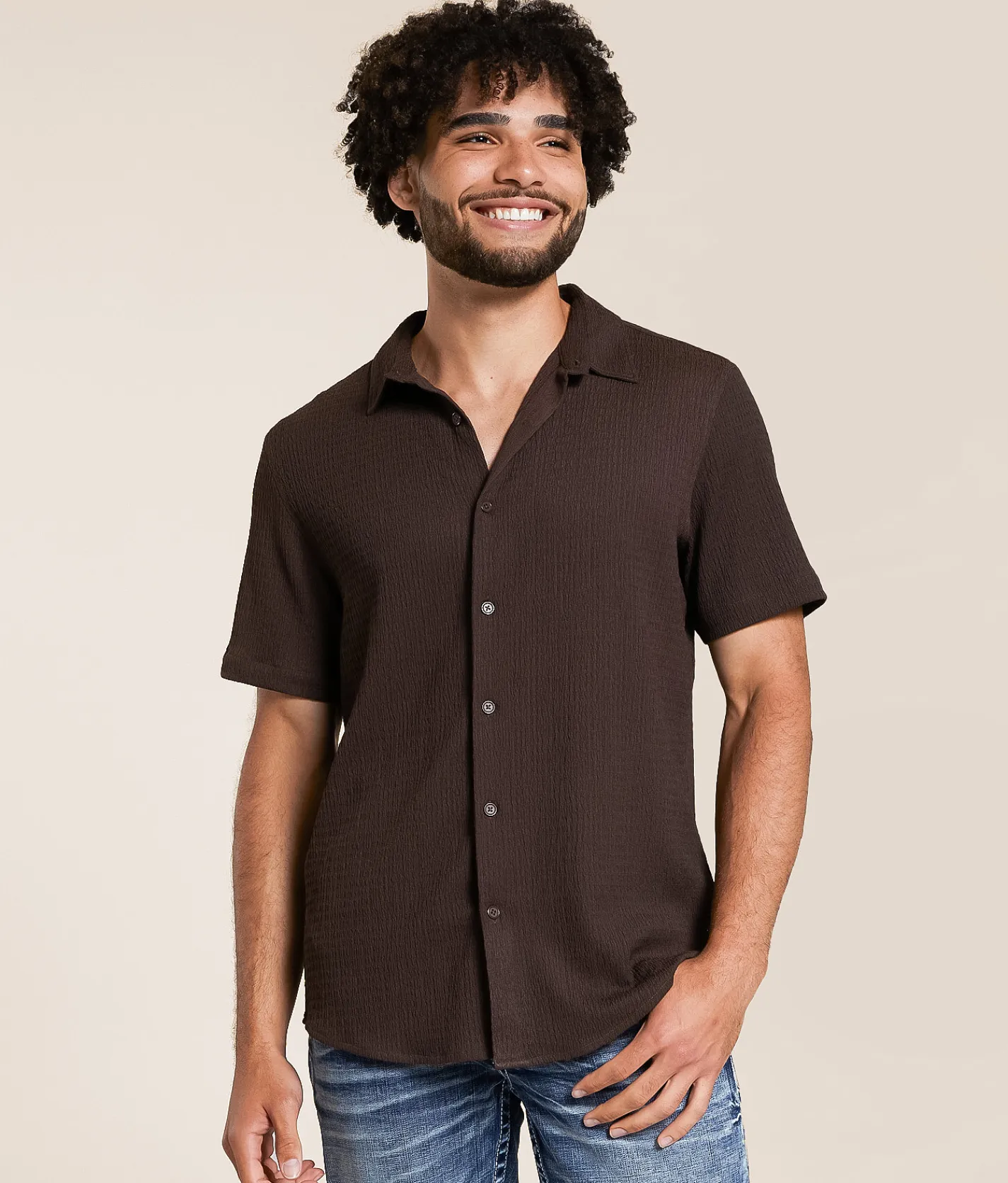 Tops | Nova Industries Textured Shirt Collegiate Blue