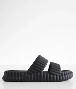 Shoes | Qupid Textured Slide Black