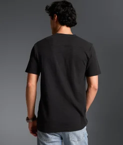 Outpost Makers Textured Snap Henley Black Discount