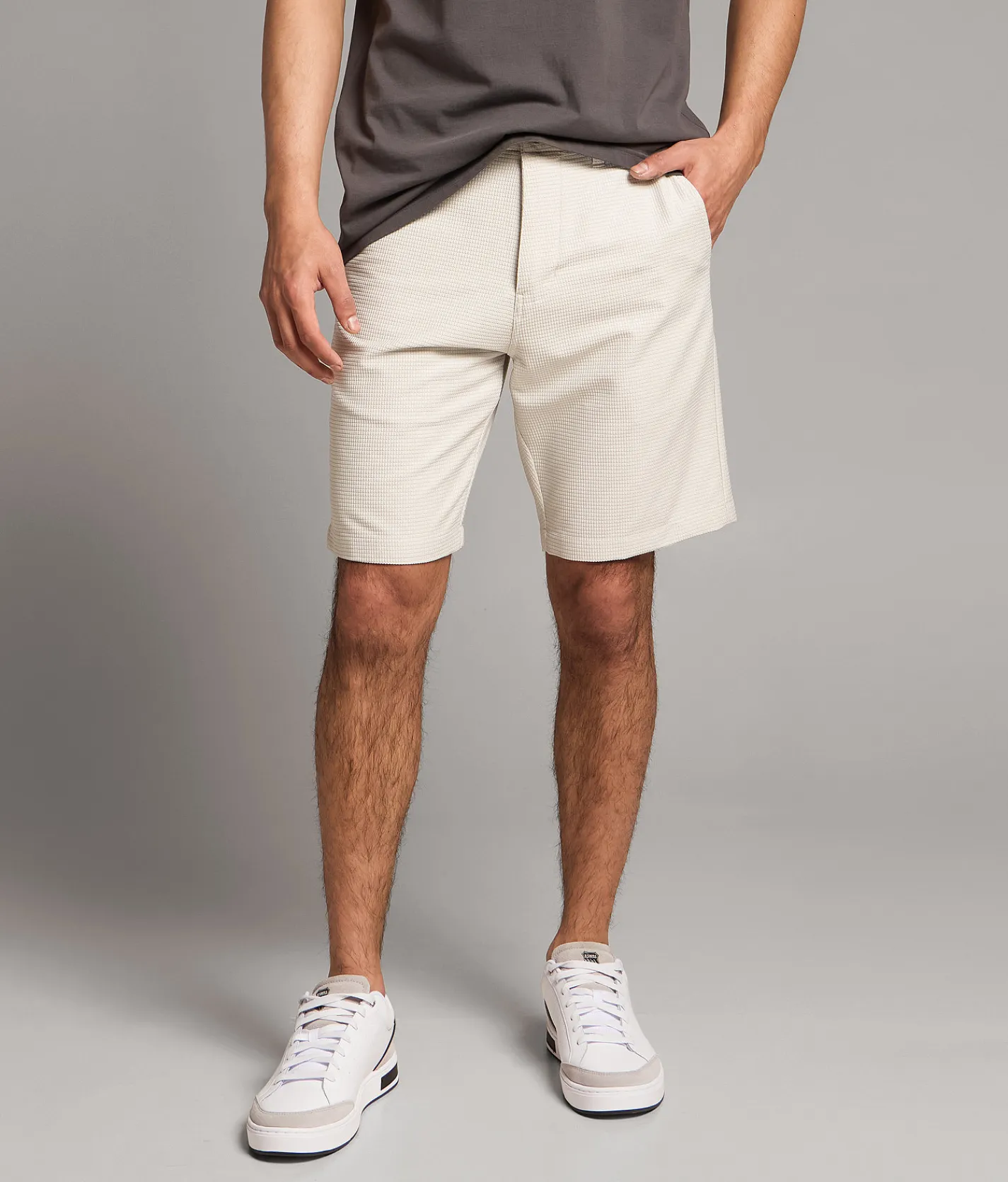 Shorts | BKE Textured Standard Hybrid Stretch Short Antarctica