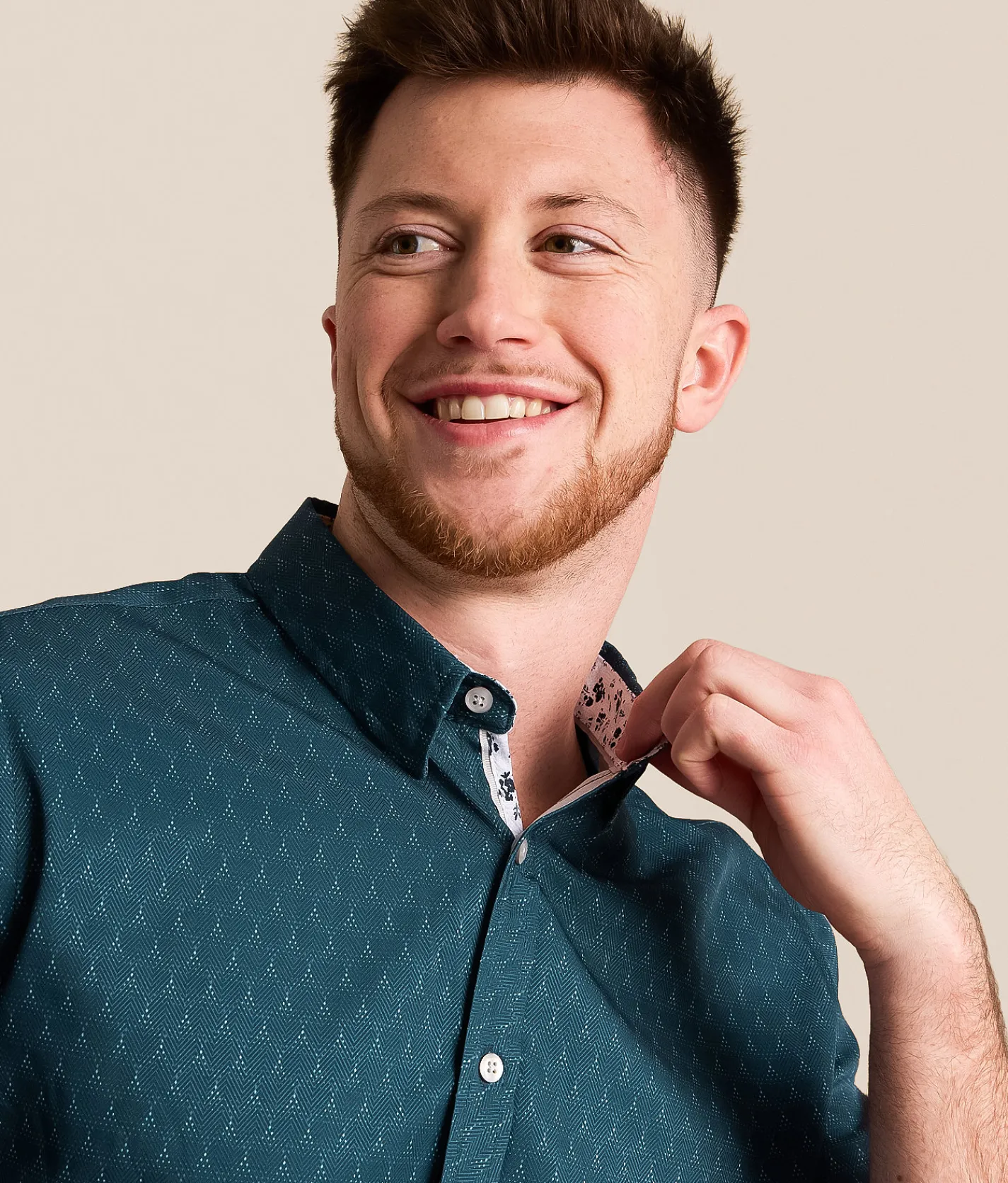 J.B. Holt Textured Standard Performance Stretch Shirt Dark Teal