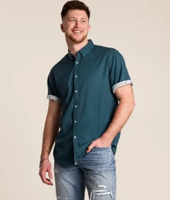 J.B. Holt Textured Standard Performance Stretch Shirt Dark Teal