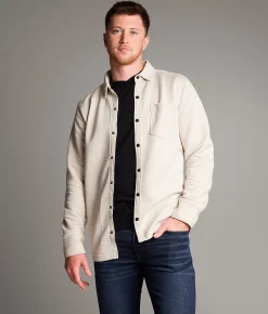 Maven Co-op Textured Standard Performance Shirt Off White Clearance