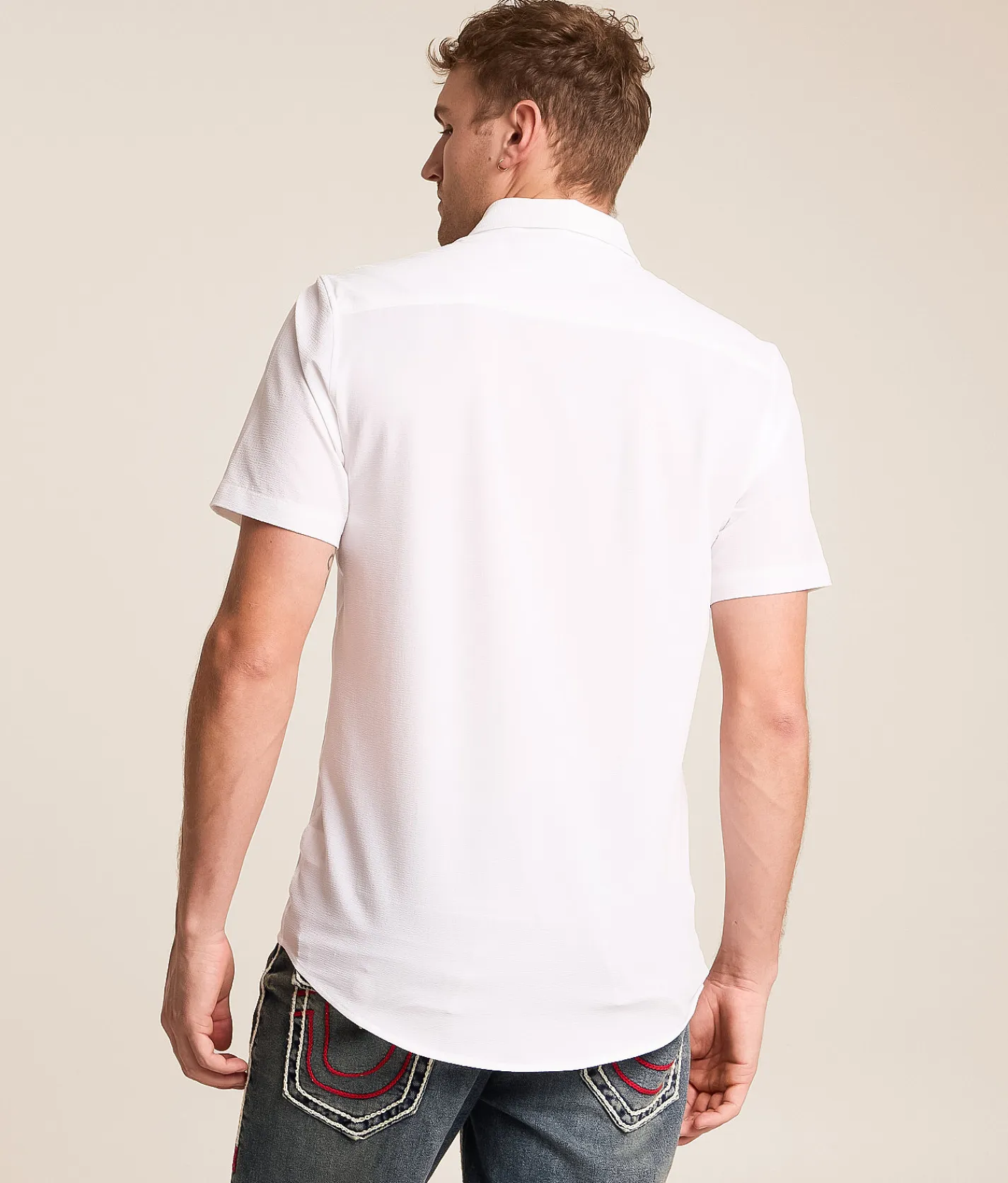 Tops | J.B. Holt Textured Standard Performance Stretch Shirt White