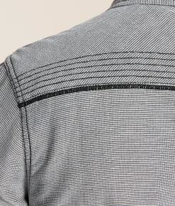 Buckle Black Textured Standard Shirt White Black Best