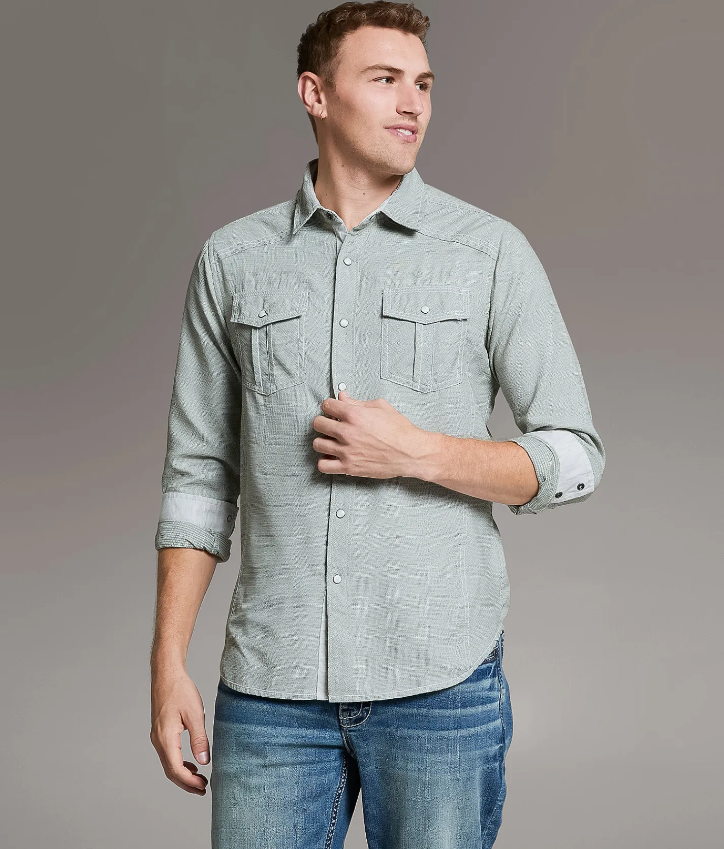 BKE Textured Standard Shirt Light Green New