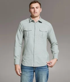BKE Textured Standard Shirt Light Green New