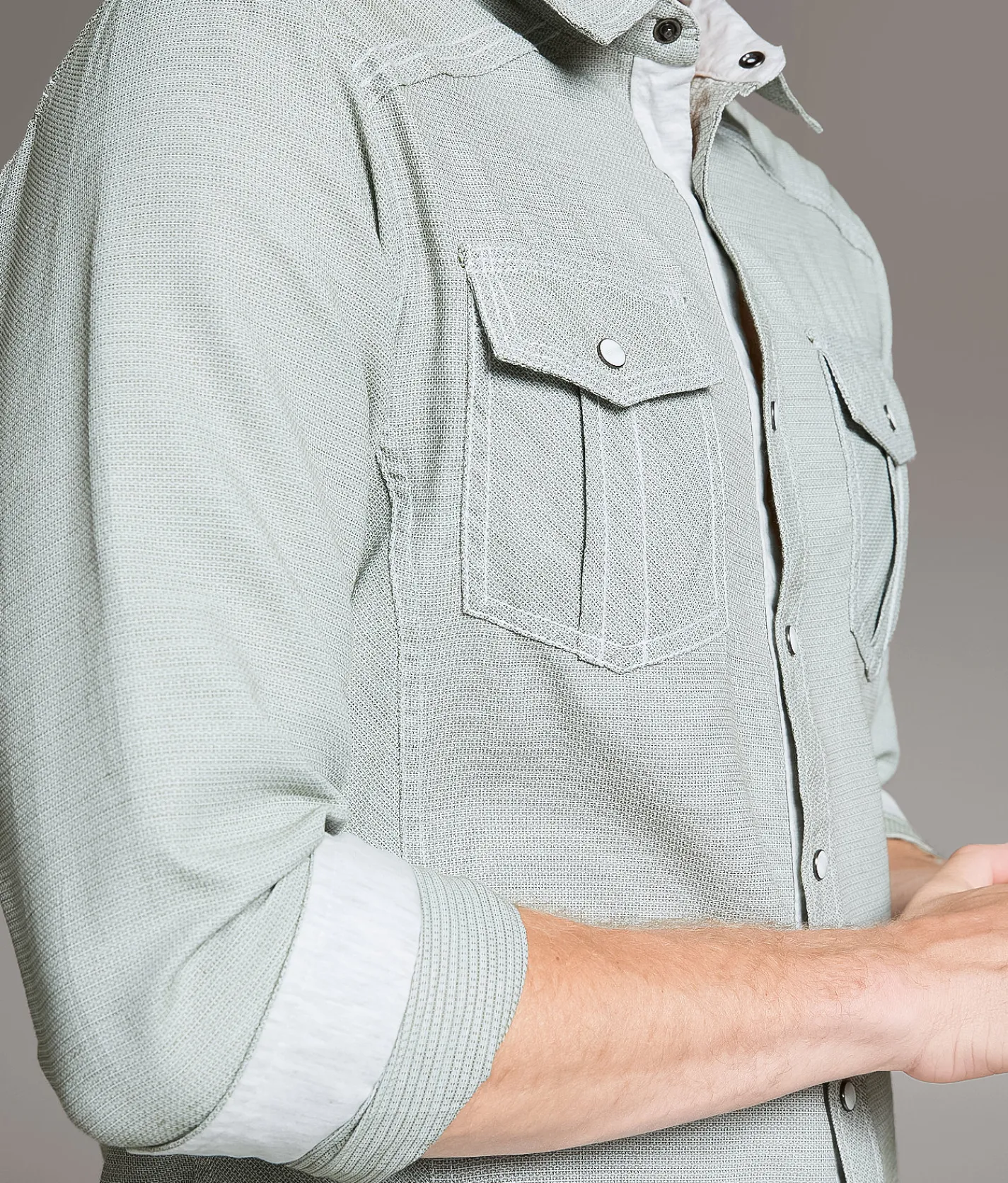 BKE Textured Standard Shirt Light Green New