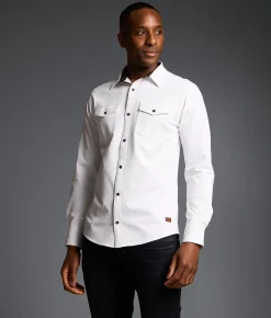 Tops | Outpost Makers Textured Standard Stretch Shirt White