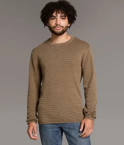 BKE Textured Stonewash Sweater Walnut