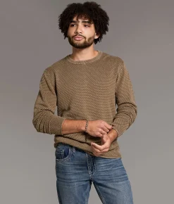 BKE Textured Stonewash Sweater Walnut